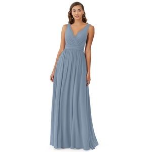 Azazie Kora Dusty Blue Dress Size 4